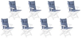 Conjunto de 8 almofadas azuis para a cadeira MAUI Beliani