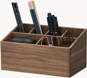 Organizador de secretária em madeira de nogueira com compartimentos Oakywood