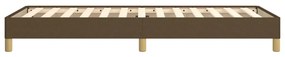 Estrutura de cama sem colchão 90x190 cm tecido castanho-escuro