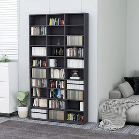 vidaXL Armário para CD 102x16x177,5 cm derivados de madeira cinzento
