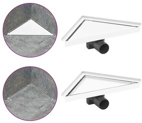 146005 vidaXL Dreno de chuveiro com tampa 2 em 1 25x25 cm aço inoxidável