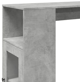 Mesa de bar c/ prateleiras derivados de madeira cinza cimento