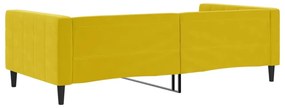 Sofá-cama 100x200 cm veludo amarelo