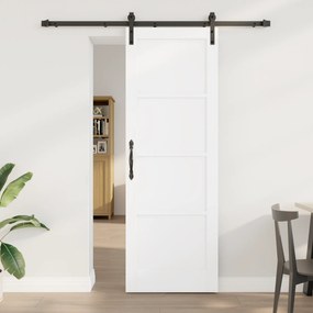 Porta Deslizante vidaXL com Conjunto de Hardware Branca 73.5x211 cm Ma