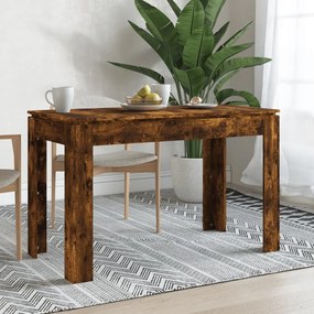 vidaXL Mesa de jantar 120x60x76 cm madeira processada carvalho fumado