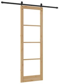Conjunto de Porta Deslizante vidaXL com Conjunto de Ferragens 78x232 c