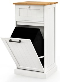 Armário para roupa suja com cesto para roupa suja e gaveta Organizador de roupa suja para quarto de banho Lavandaria 40 x 37 x 82 cm Branco