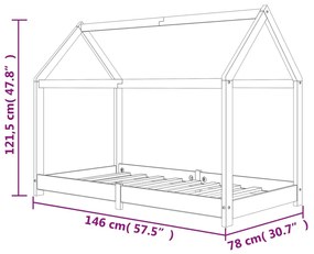 Estrutura de Cama Indy em Pinho Maciço - Branco - Design Nórdico