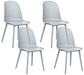Conjunto de 4 cadeiras de jantar azuis claras EMORY Beliani
