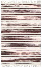 vidaXL Tapete chindi tecido à mão algodão 120x170 cm bordô e branco