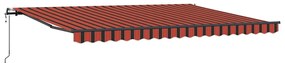 Toldo Retrátil Automático Laranja e Marrom 450 x 300 cm