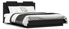 Estrutura cama c/ cabeceira 135x190 cm derivados madeira preto