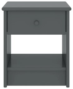 Mesa de cabeceira 35x30x40 cm pinho maciço cinzento-escuro