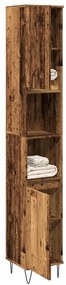 vidaXL Armário casa banho 30x30x190 cm derivados madeira madeira velha