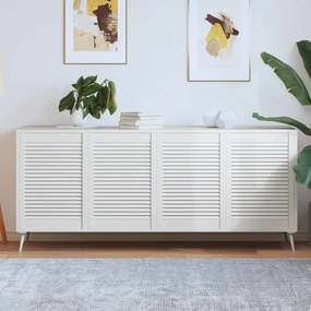 Portas de armário 4 pcs design de persiana pinho maciço branco