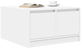 Mesa de centro com gavetas 70,5x70x40 cm branco