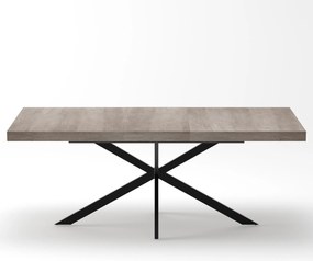 Mesa de jantar extensível retro, Cinzento | AOSOM Portugal