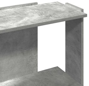 Estante 3 camadas betão 60x30x80 cm madeira trabalhada cinzento