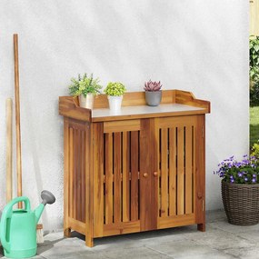 vidaXL Armário de Jardim com armazenamento com porta Castanho 78 x 36.5 x 78cm