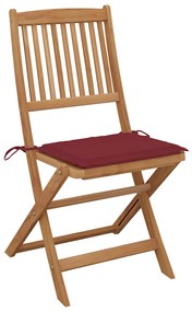 Cadeiras de jardim dobráveis c/ almofadões 6 pcs acácia maciça