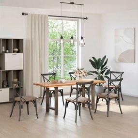 Pés para mesa de jantar em aço natural, 2 peças, 60x(72-73) cm, aço