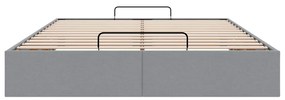 Estrutura de cama otomana sem colchão 140x200 cm cinzento-claro