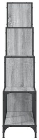 Estante 122x30x132 cm derivados de madeira e metal cinza sonoma