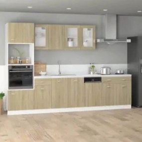 vidaXL Armário para micro-ondas “Lyon” 60x57x207cm cor carvalho