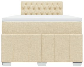 Cama boxspring com colchão 120x190 cm tecido cor creme