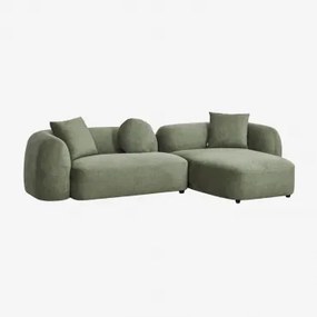 Sofá Modular Chaise Longue Direito De 2 Peças Em Chenille Coco Chenille Verde Sálvia - Sklum