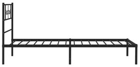 Estrutura de cama com cabeceira 90x200 cm metal preto