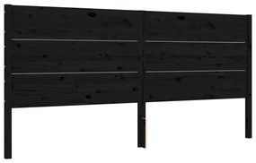 Estrutura de cama com cabeceira 200x200 cm madeira maciça preto