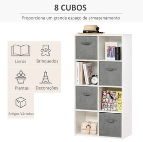 Estante Lelu com 8 Cubos - Design Nórdico