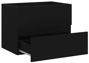 Armário de Parede para Lavatório de 60 cm - Preto - Design Moderno