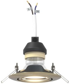 Luminárias Embutidas 24 pcs Redondas GU10 Latão Ø90 mm Aço