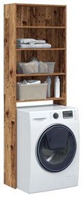 vidaXL Armário para máquina de lavar roupa madeira velha 64x24x190 cm