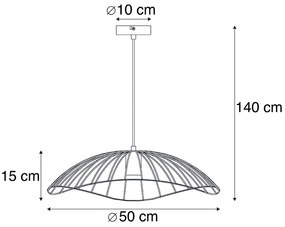 Candeeiro de suspensão de design preto 50 cm - Pua Design