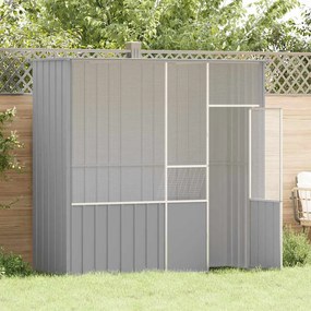 vidaXL Gaiola p/ pássaros 215x78x200 cm aço galvanizado cinzento