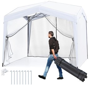 Conjunto de jantar de pátio de 6 peças com guarda-chuva e 4 poltronas dobráveis