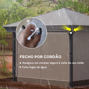 Cobertura Protetora para Pérgolas 3x3 m Cobertura Impermeável para Pérgola Capa Protetora de Pérgolas Transparente
