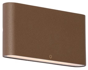 Candeeiro de parede exterior moderno castanho enferrujado 17,5 cm com LED IP65 - Batt Moderno