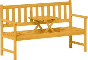 Outsunny Banco de jardim 2 lugares em madeira, banco resistente às intempéries com encosto e apoios de braços, capacidade 320kg, 149x56,5x89cm, Teca | Aosom Portugal