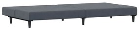 Sofá-cama 2 lugares c/ apoio de pés veludo cinza-escuro