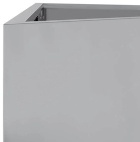 Vaso/floreira jardim 2pcs triangular 40x40x75cm aço galvanizado