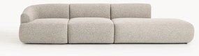 Módulo com chaise longue em bouclé Sofia (4 lugares)