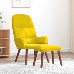vidaXL Cadeira de descanso com banco p/ pés veludo amarelo