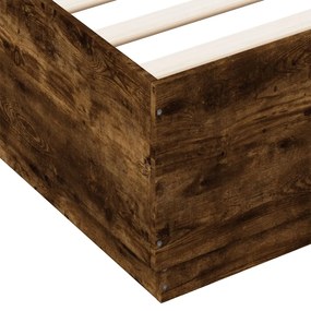 Estrutura de cama 200x200 cm derivados madeira carvalho fumado