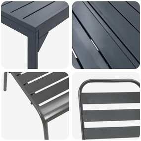 Conjunto de Jantar de 9 Peças Manual 9 pcs Cinza Escuro Largo
