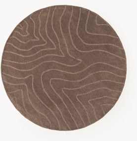 Tapete redondo de lã artesanal Aaron