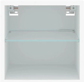Móveis de parede p/ TV com luzes LED 2 pcs 30x28,5x30 cm branco